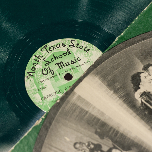 photo of a UNT record and close up of label.